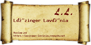 Lézinger Lavínia névjegykártya